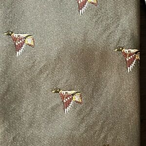 ETON Green Silk Duck Motif Tie ~3” x 27”